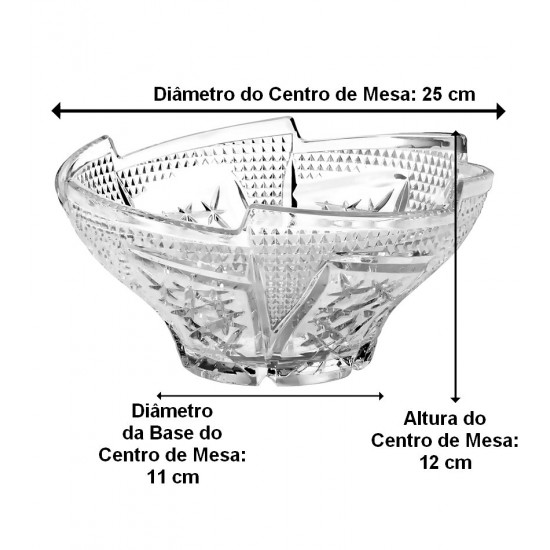 Centro De Mesa 25cm Vatican Em Vidro
